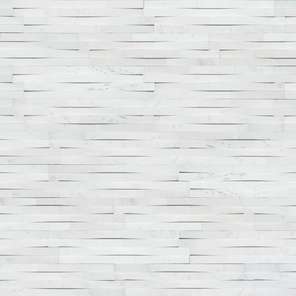 Msi Cosmic White 3D Wave Ledger Panel "6 X 24" Honed Marble Wall Tile, 4PK ZOR-PNL-0032 - main
